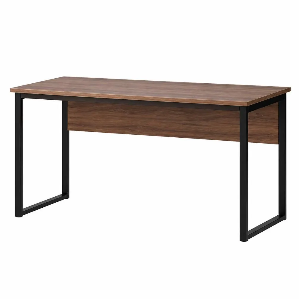 Wooden work desk for a temporary home office