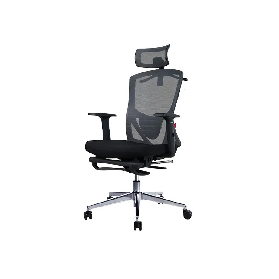 Mesh office chair with headrest for temporary workspaces